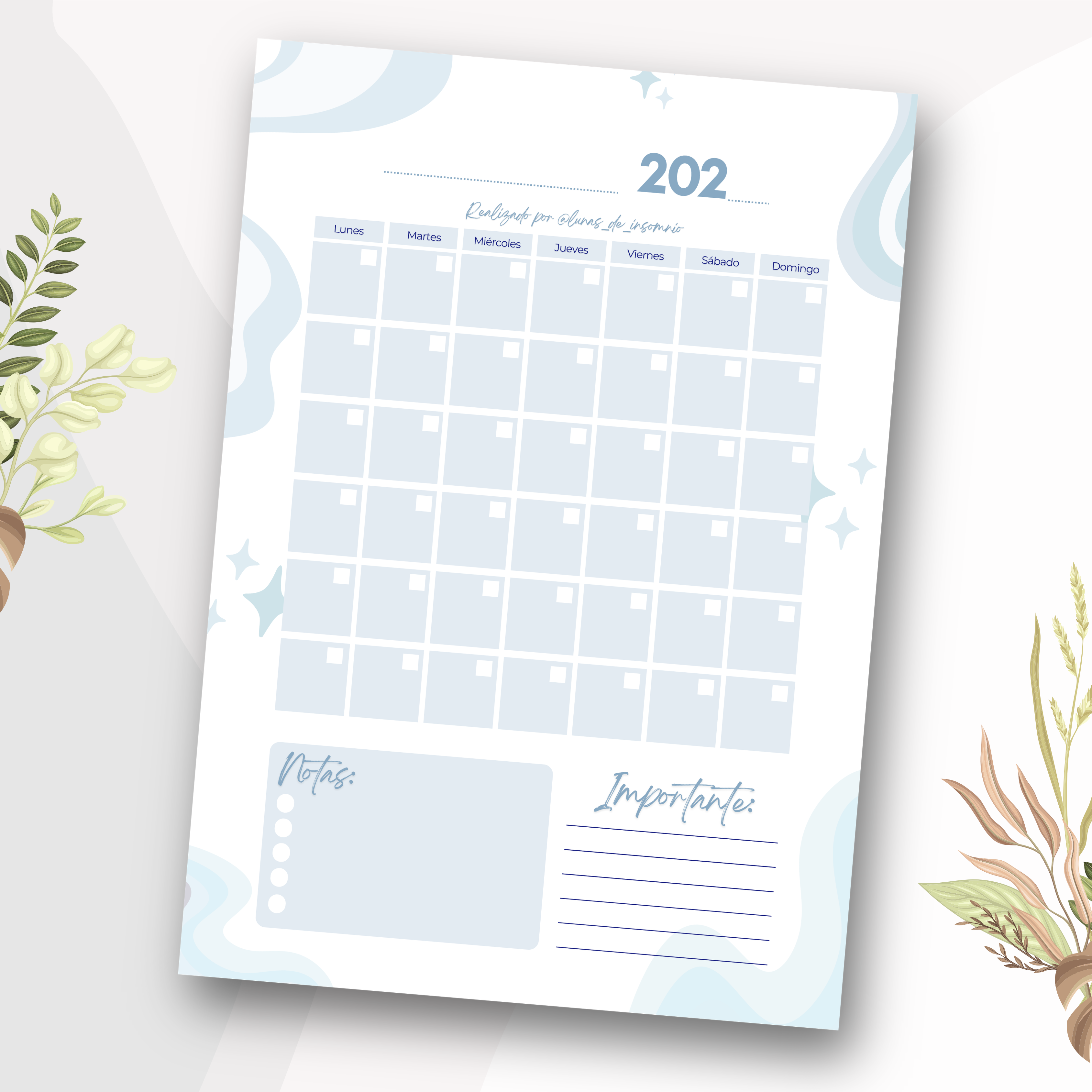 Planner mensual clásico