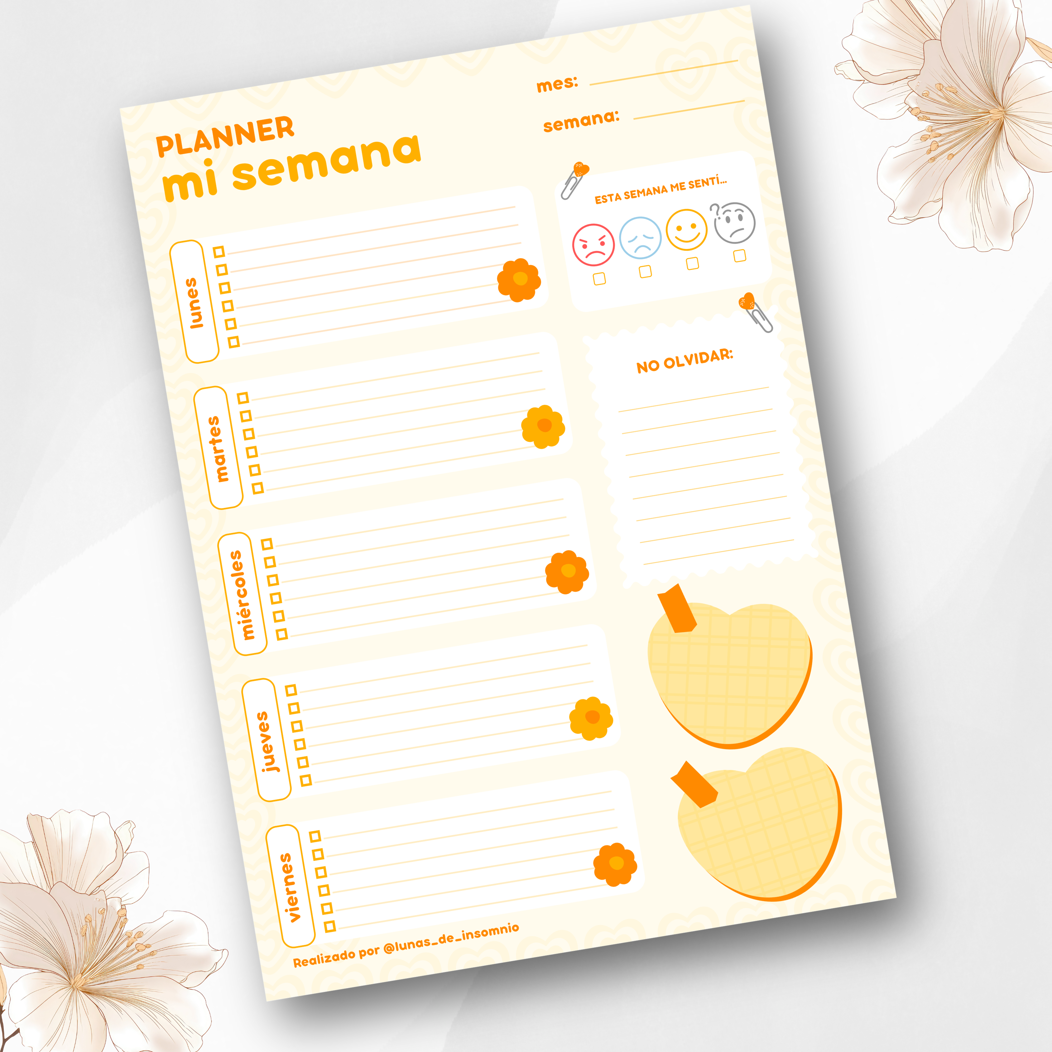 Planner Semanal Corazón